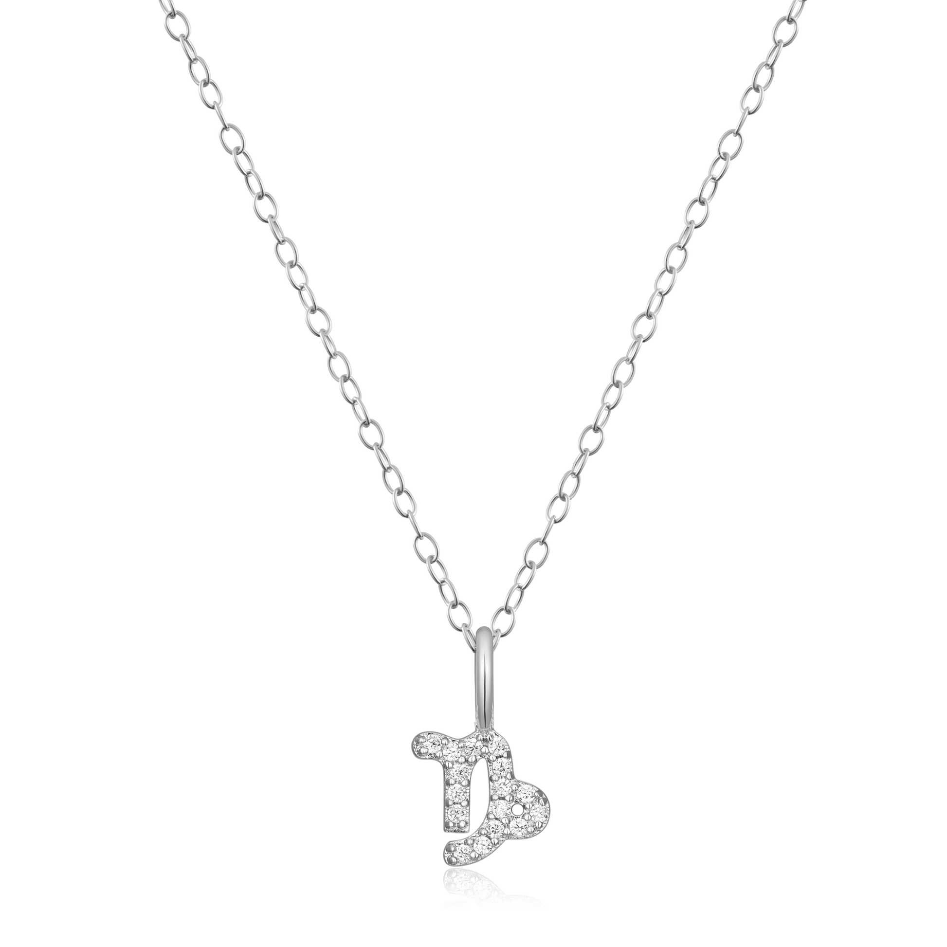 Capricorn Constellation Pendant Necklace in Rhodium-Plated Sterling Silver | M by Monte Luna