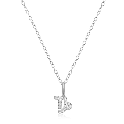 Capricorn Constellation Pendant Necklace in Rhodium-Plated Sterling Silver | M by Monte Luna