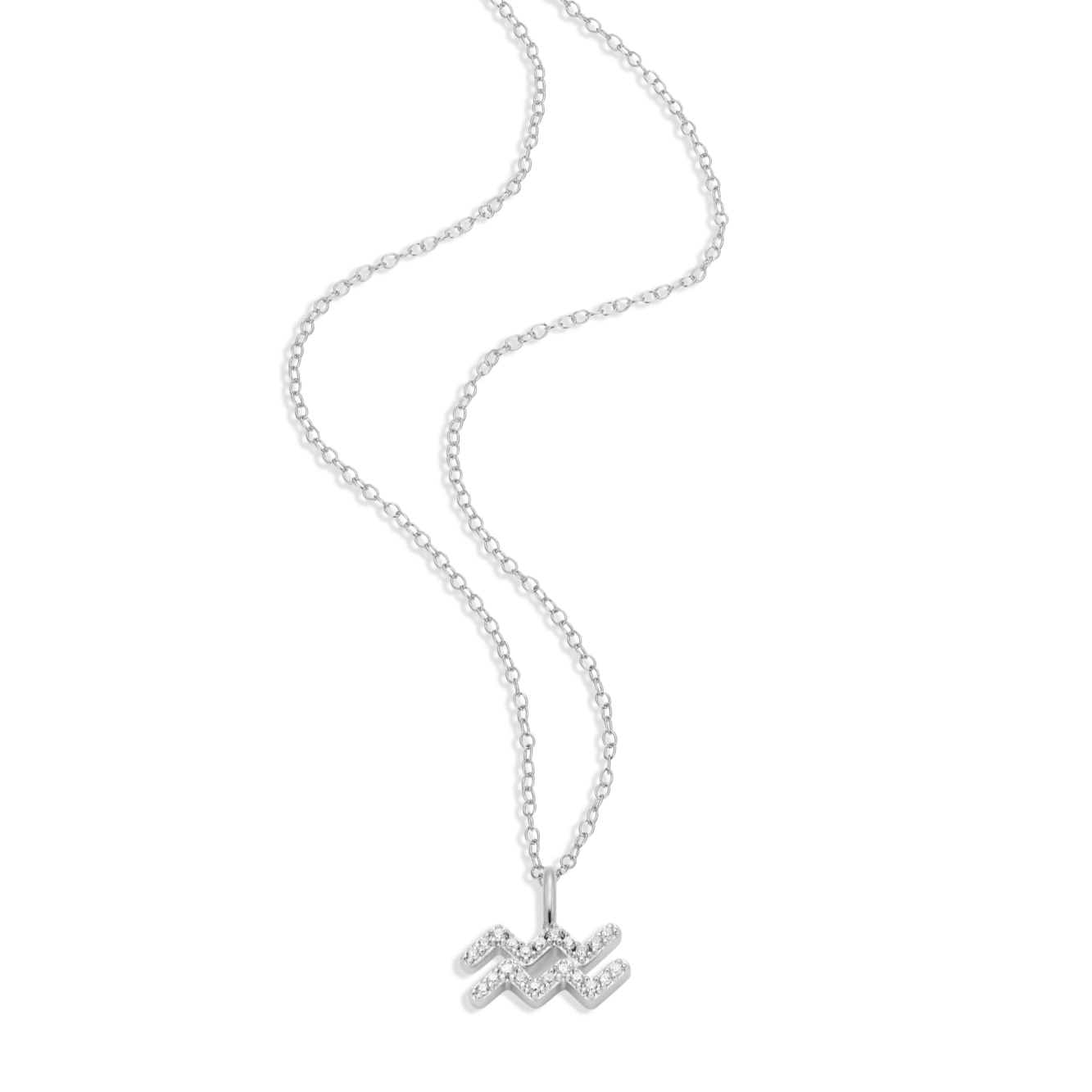 Aquarius Constellation Pendant Necklace in Rhodium-Plated Sterling Silver | M by Monte Luna