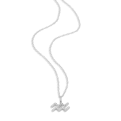 Aquarius Constellation Pendant Necklace in Rhodium-Plated Sterling Silver | M by Monte Luna