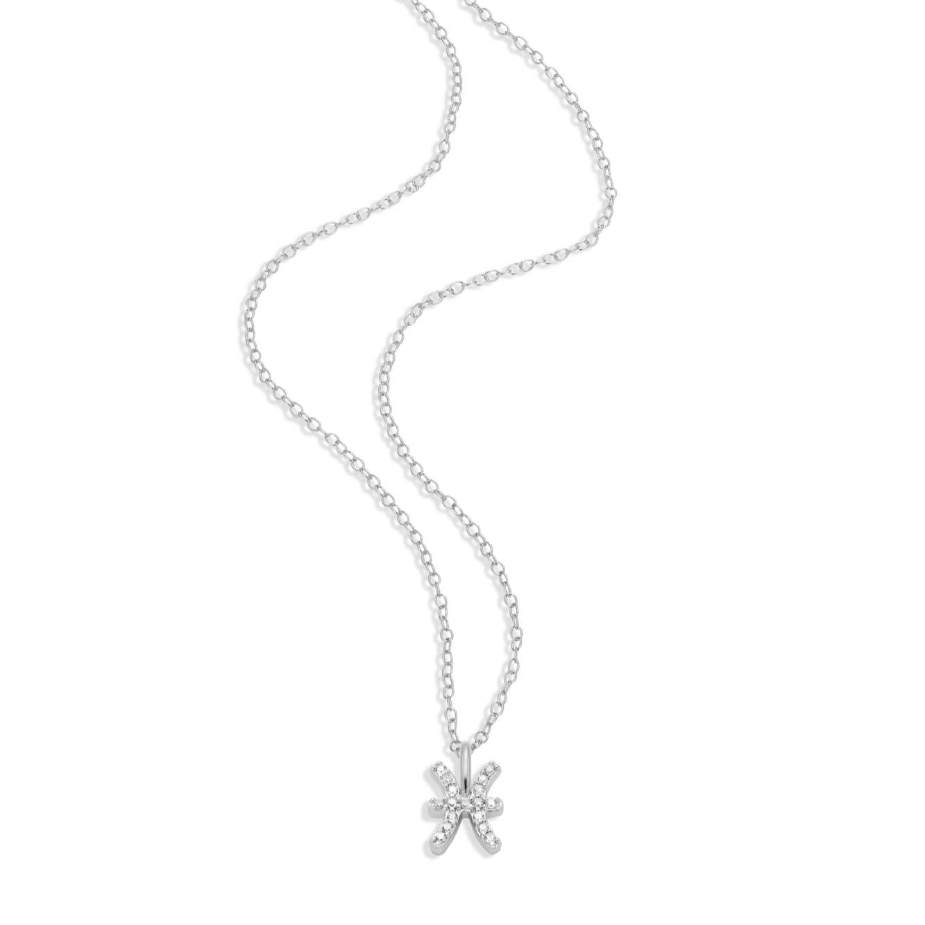Pisces Constellation Pendant Necklace in Rhodium-Plated Sterling Silver | M by Monte Luna