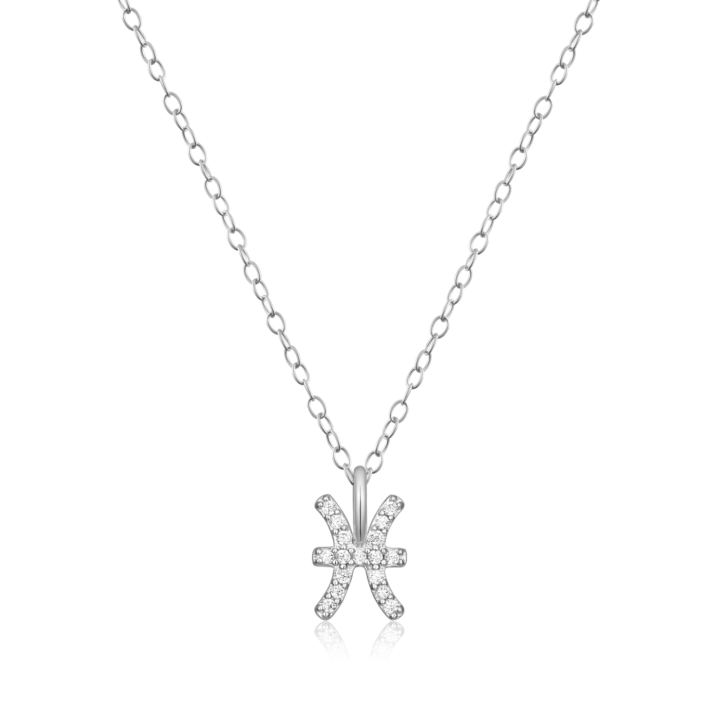 Pisces Constellation Pendant Necklace in Rhodium-Plated Sterling Silver | M by Monte Luna