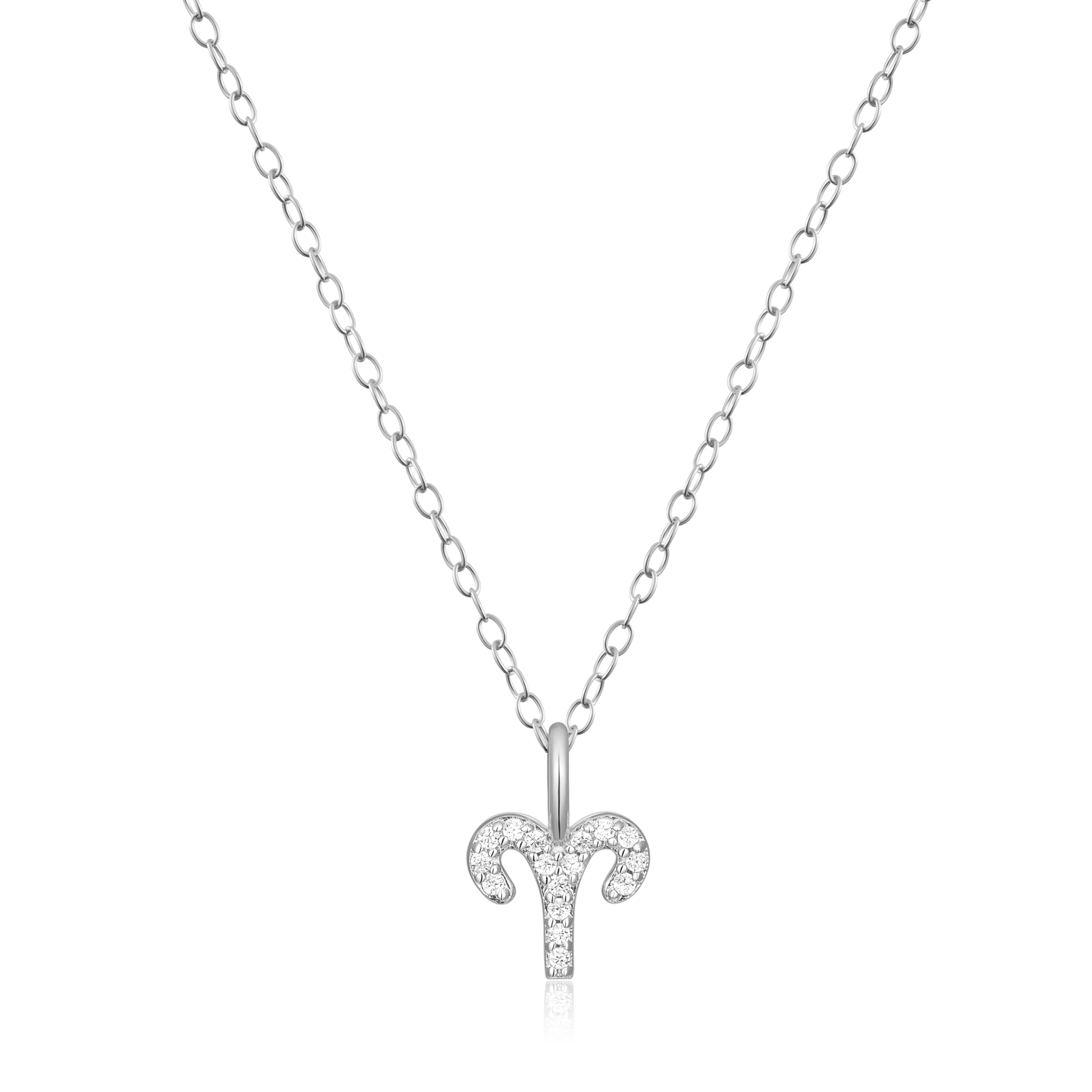 Aries Constellation Pendant Necklace in Rhodium-Plated Sterling Silver | M by Monte Luna