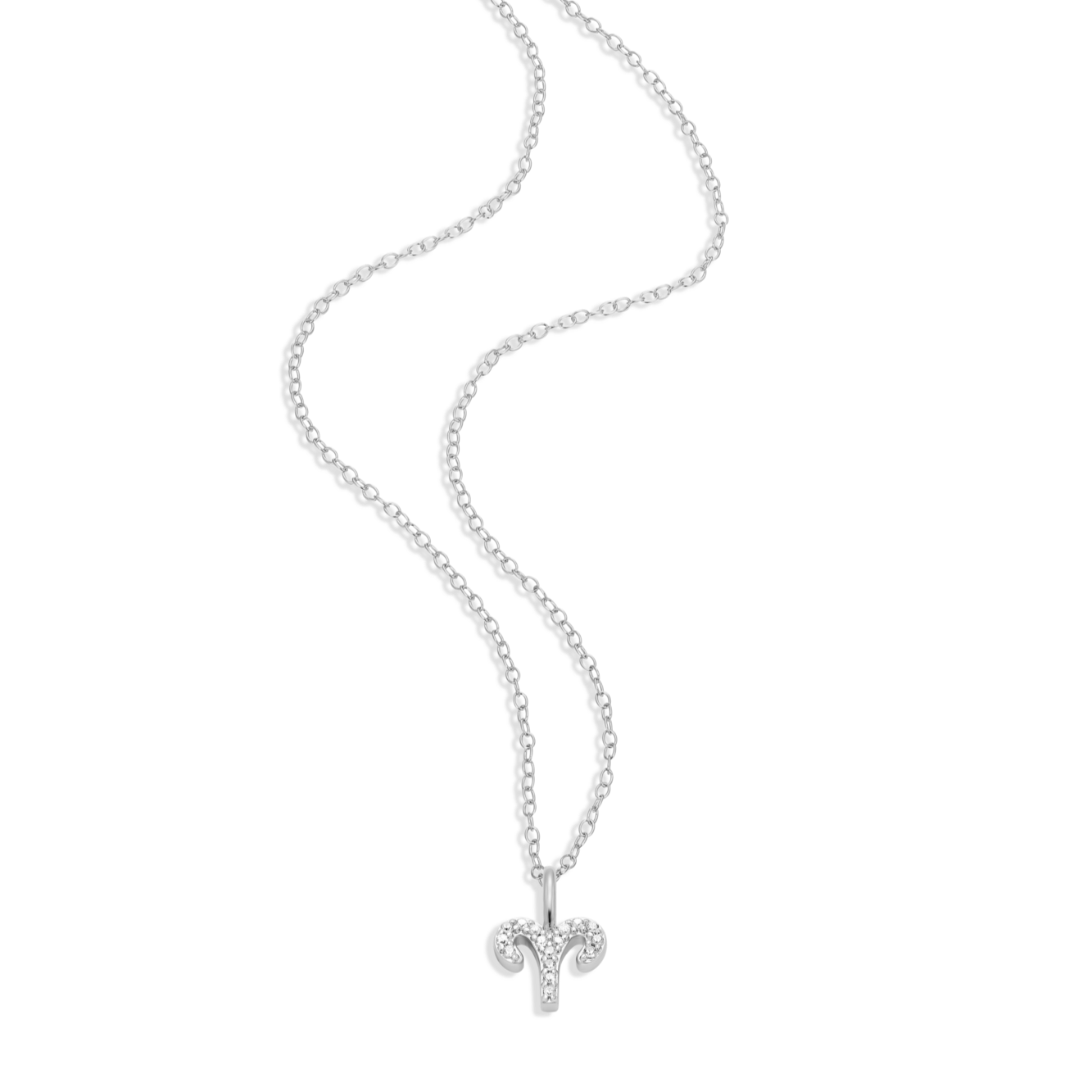 Aries Constellation Pendant Necklace in Rhodium-Plated Sterling Silver | M by Monte Luna