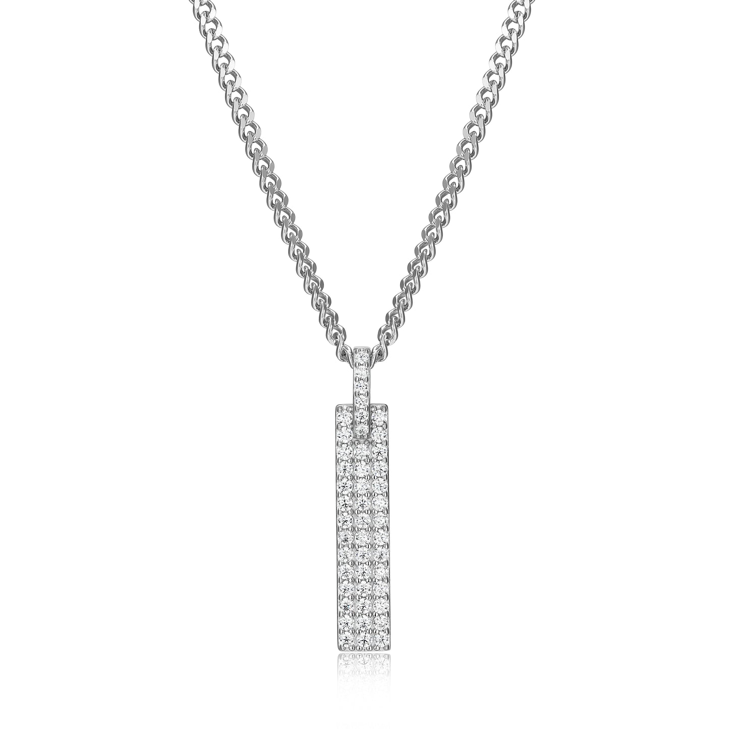 RN0213 - CZ Bar Pendant Necklace | reign