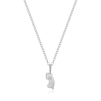New Jersey State Lab-Created Diamond Pendant Necklace in Rhodium-Plated Sterling Silver | M by Monte Luna