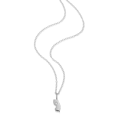 New Jersey State Lab-Created Diamond Pendant Necklace in Rhodium-Plated Sterling Silver | M by Monte Luna