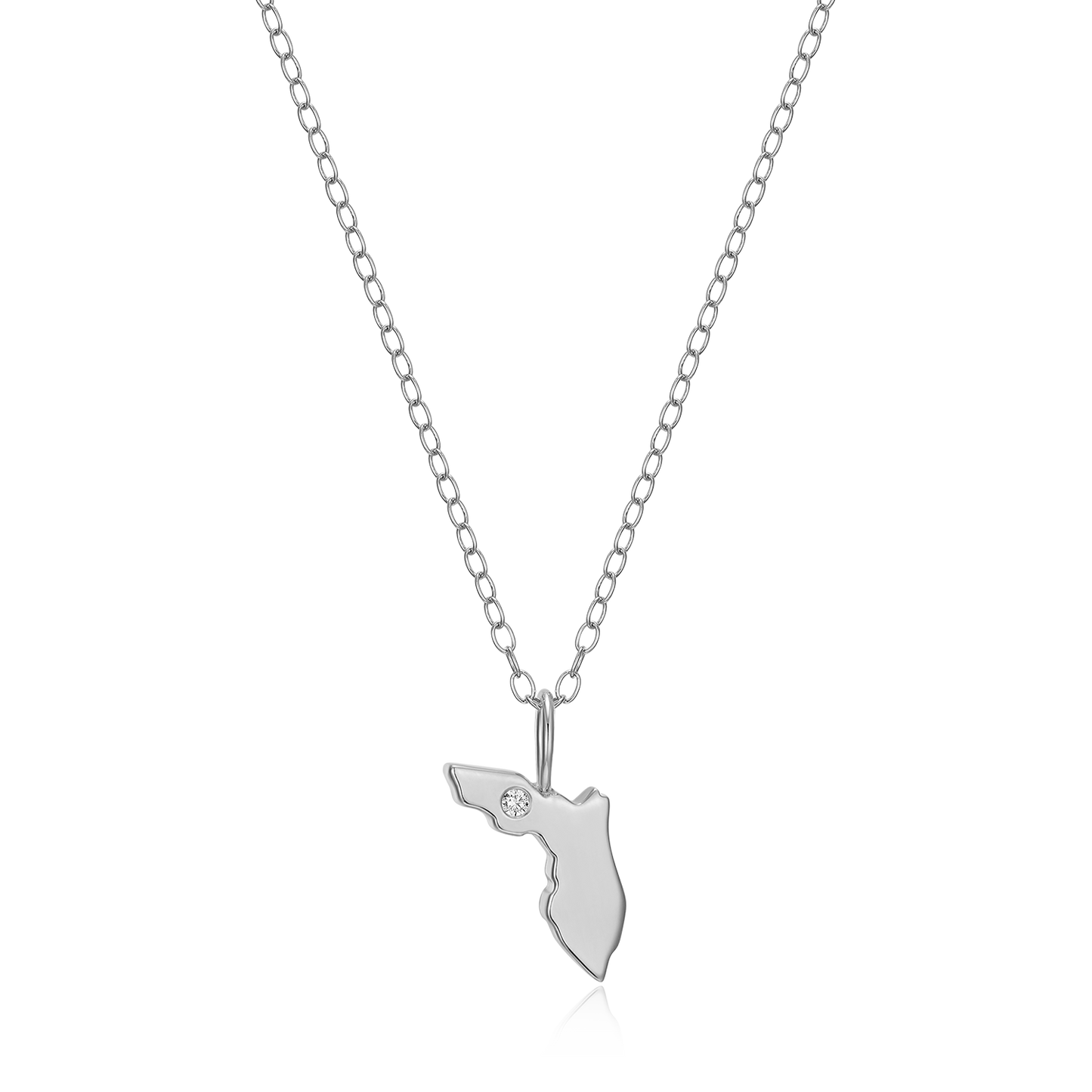 Florida State Lab-Created Diamond Pendant Necklace in Rhodium-Plated Sterling Silver | M by Monte Luna
