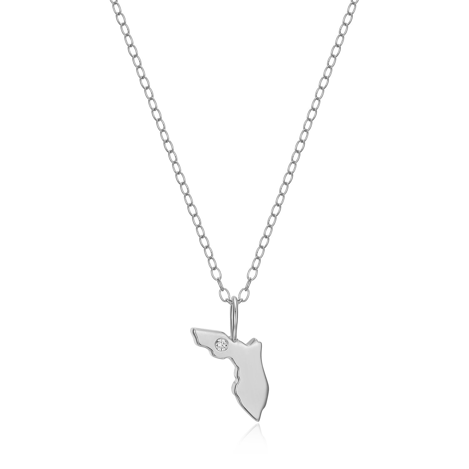 Florida State Lab-Created Diamond Pendant Necklace in Rhodium-Plated Sterling Silver | M by Monte Luna