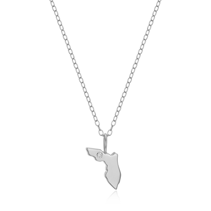 Florida State Lab-Created Diamond Pendant Necklace in Rhodium-Plated Sterling Silver | M by Monte Luna