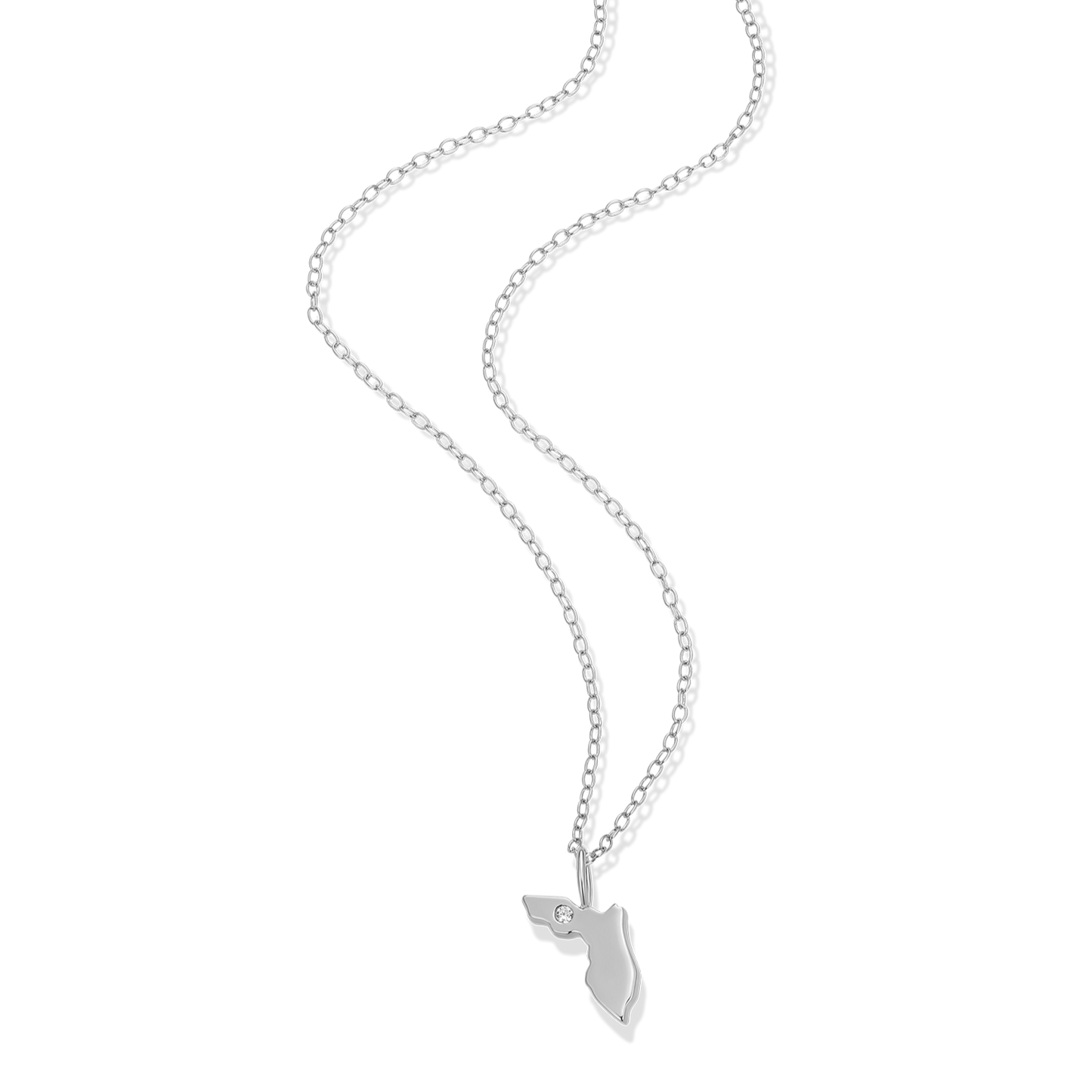 Florida State Lab-Created Diamond Pendant Necklace in Rhodium-Plated Sterling Silver | M by Monte Luna