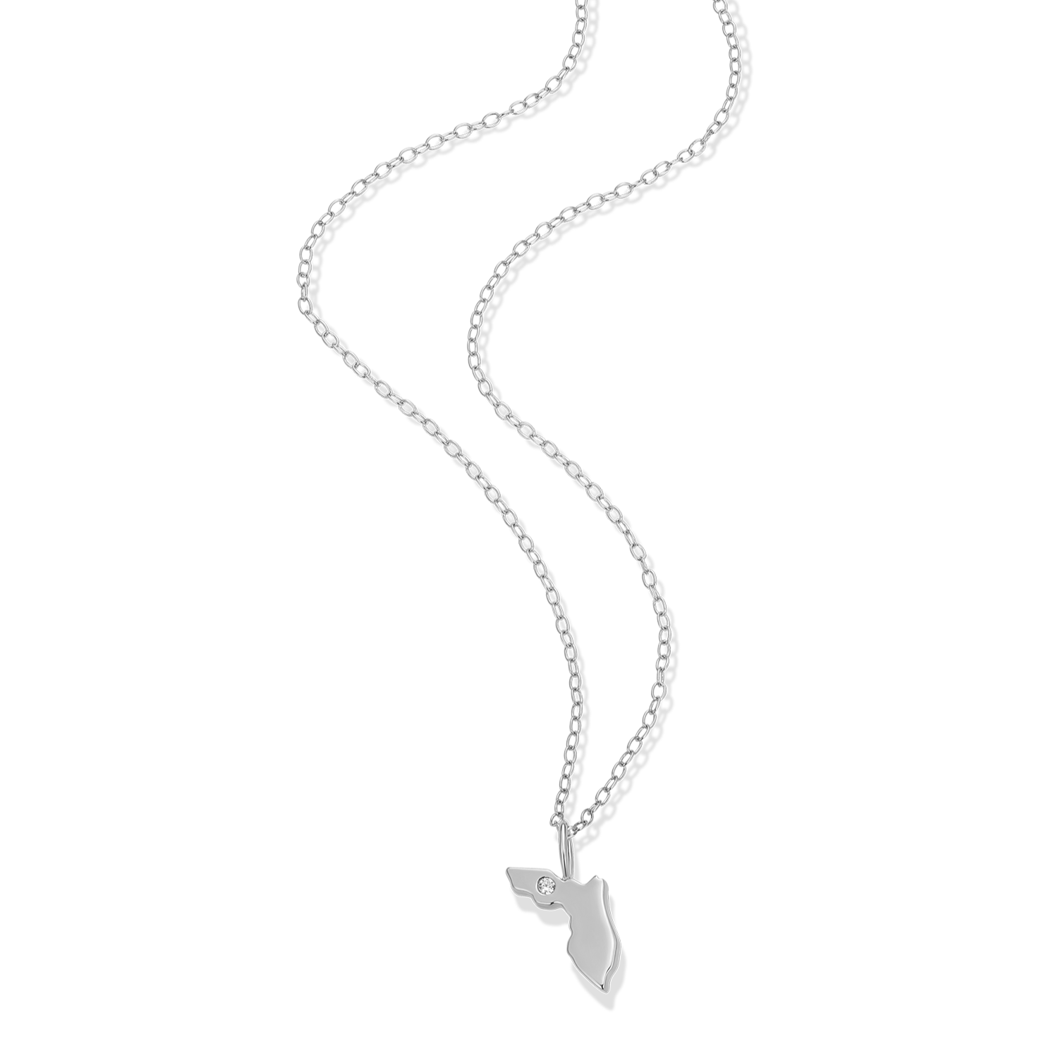 Florida State Lab-Created Diamond Pendant Necklace in Rhodium-Plated Sterling Silver | M by Monte Luna