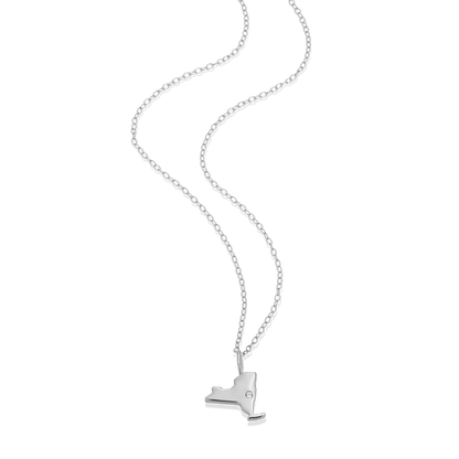 New York State Lab-Created Diamond Pendant Necklace in Rhodium-Plated Sterling Silver | M by Monte Luna