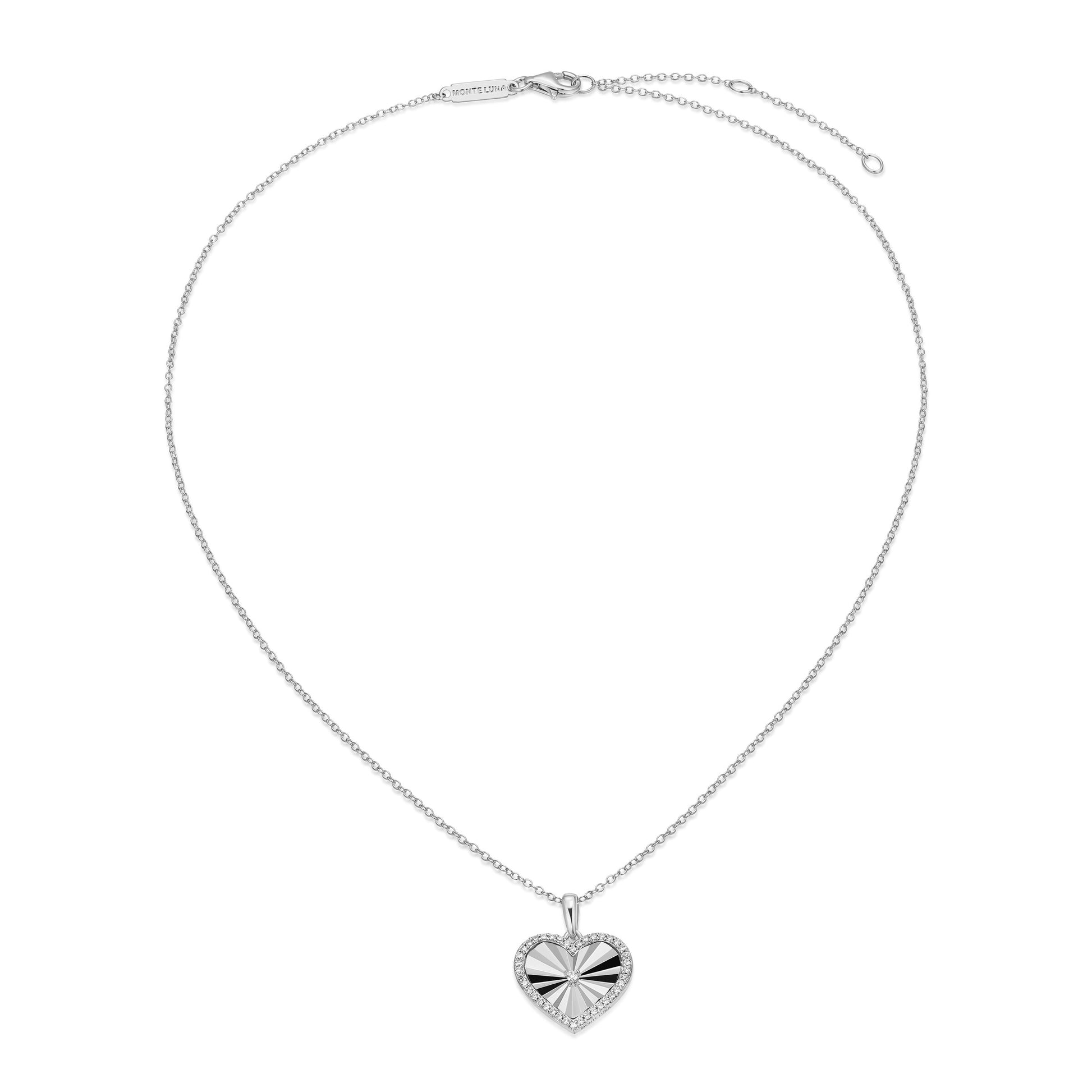 BN0311W - Sunray Heart Pendant Necklace | m by monte luna
