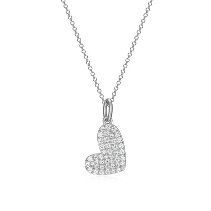 RN0197 - Radiant Pavé Heart Pendant Necklace | reign