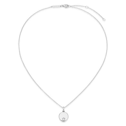 BN0264W - Round Disc Pendant Necklace | m by monte luna
