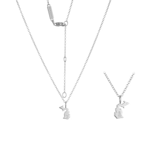 BN0280W - Michigan State Lab-Created Diamond Pendant Necklace | M by Monte Luna