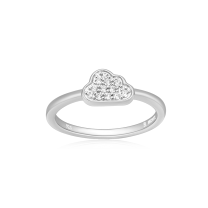 Silver Lining Cloud Ring in Rhodium-Plated Sterling Silver | M by Monte Luna