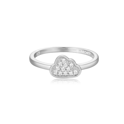 Silver Lining Cloud Ring in Rhodium-Plated Sterling Silver | M by Monte Luna