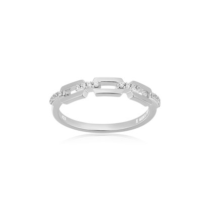 Mini-Link Stackable Ring in Rhodium-Plated Sterling Silver | M by Monte Luna