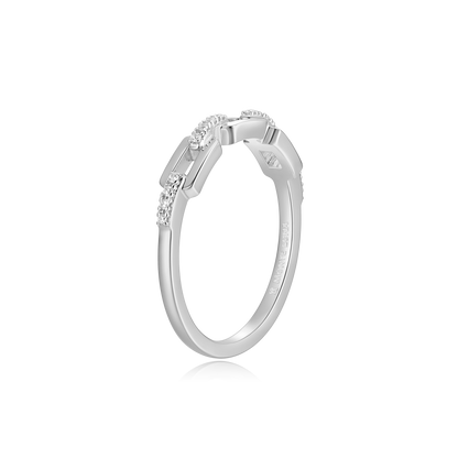 Mini-Link Stackable Ring in Rhodium-Plated Sterling Silver | M by Monte Luna