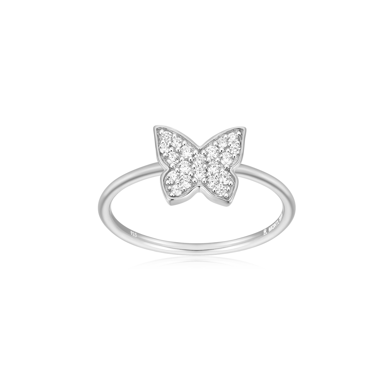 Butterfly Statement Ring in Rhodium-Plated Sterling Silver | M by Monte Luna