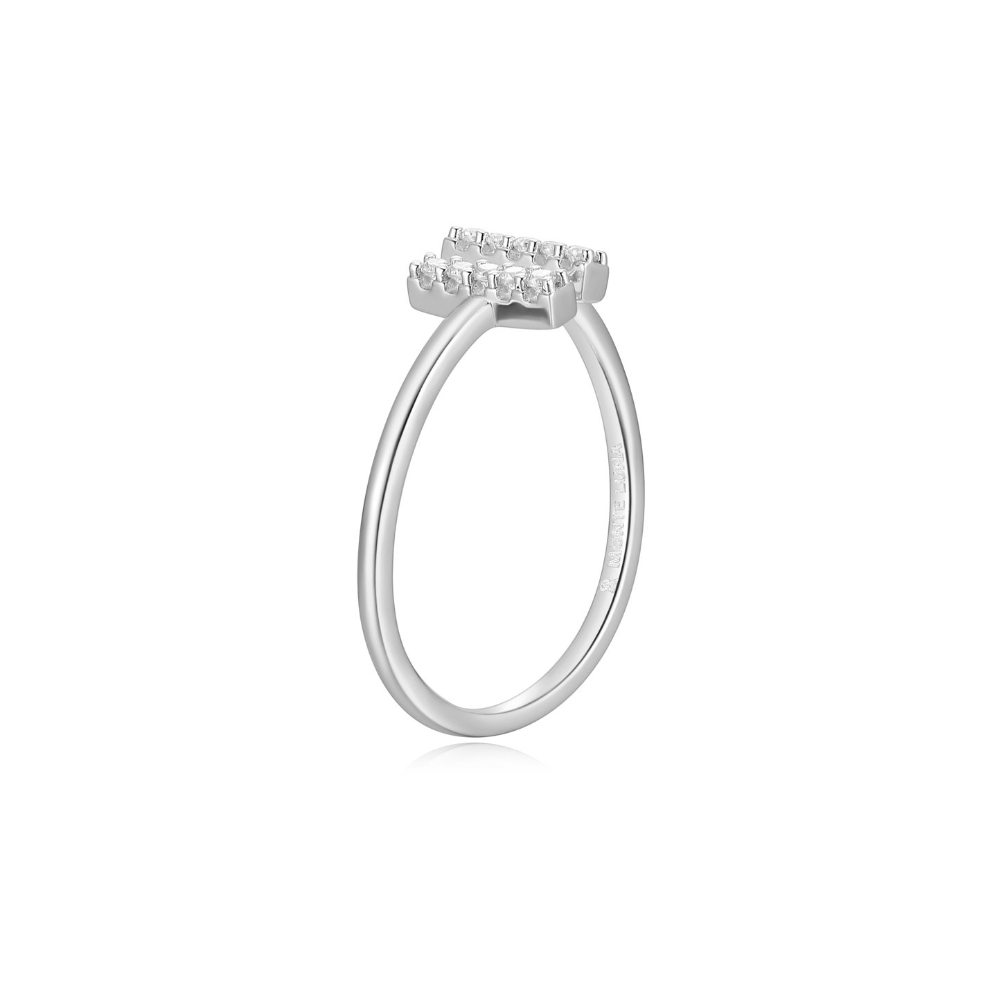 Parallel Bars Open Ring in Rhodium-Plated Sterling Silver | M by Monte Luna