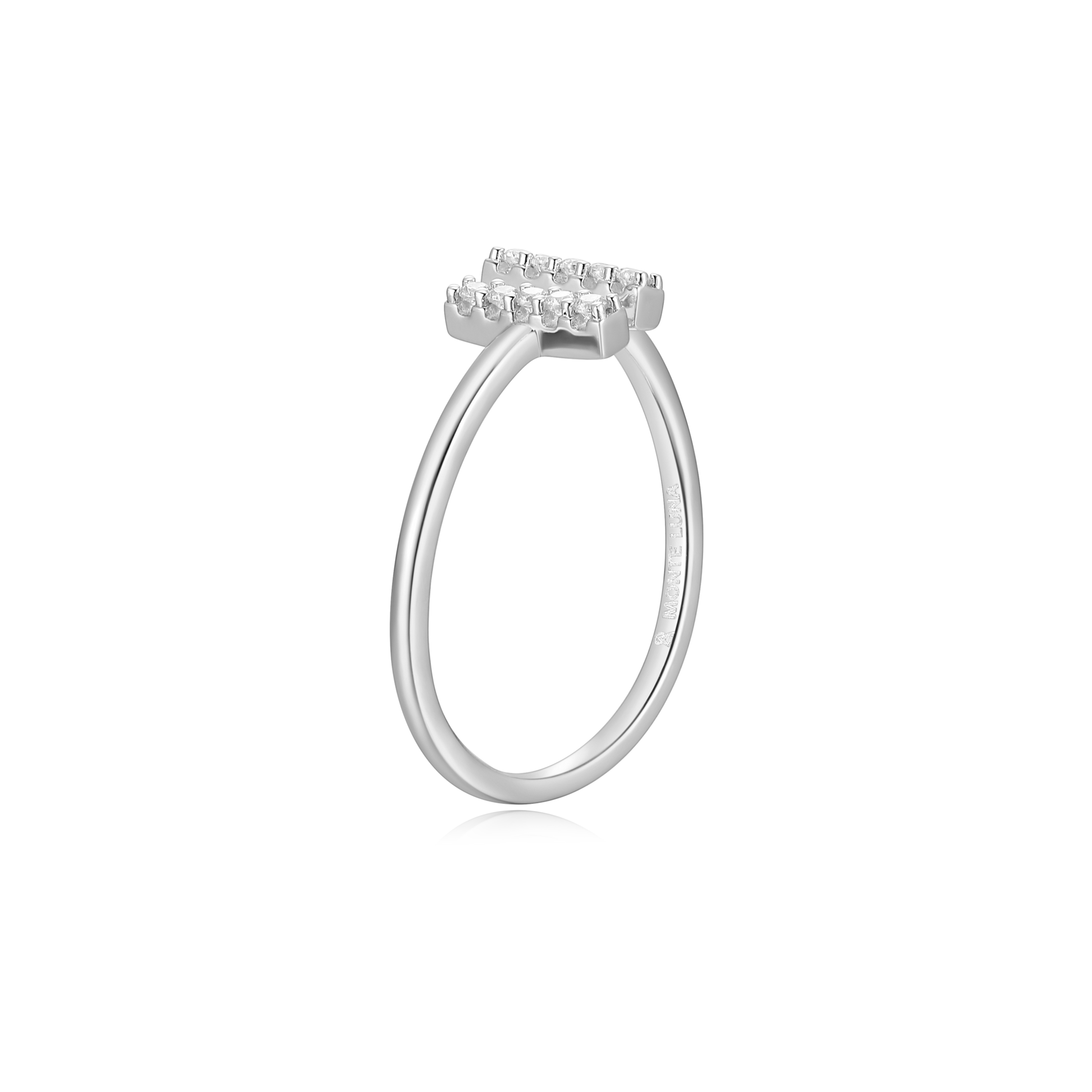 Parallel Bars Open Ring in Rhodium-Plated Sterling Silver | M by Monte Luna
