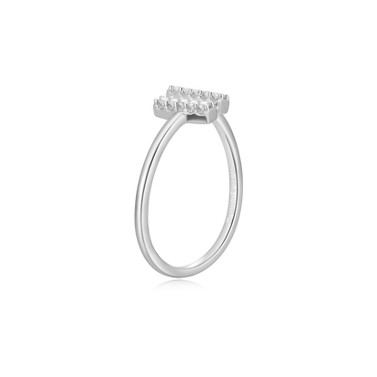Parallel Bars Open Ring in Rhodium-Plated Sterling Silver | M by Monte Luna