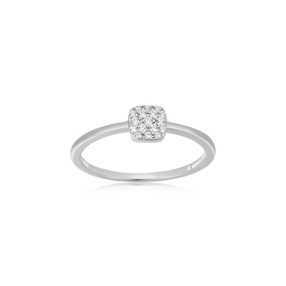 Cushion Stackable Ring in Rhodium-Plated Sterling Silver | M by Monte Luna