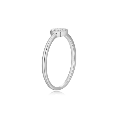 Cushion Stackable Ring in Rhodium-Plated Sterling Silver | M by Monte Luna