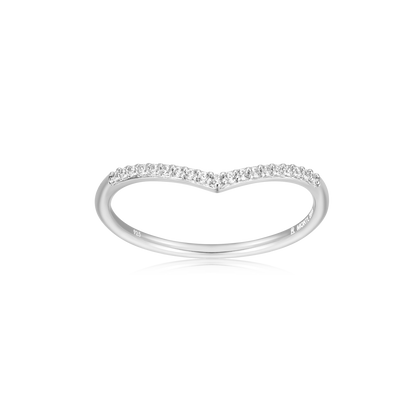 Chevron Stackable Ring in Rhodium-Plated Sterling Silver | M by Monte Luna