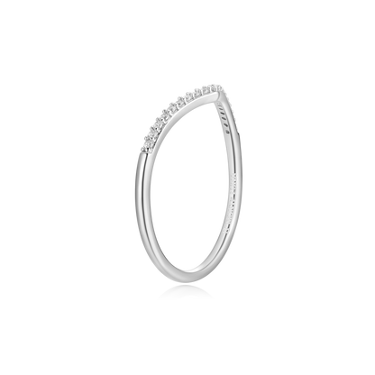 Chevron Stackable Ring in Rhodium-Plated Sterling Silver | M by Monte Luna