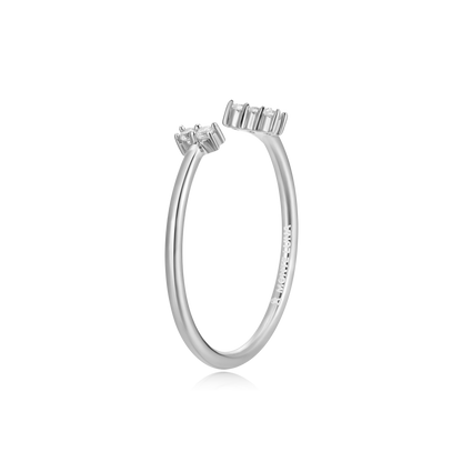 Wide Parallel Open Ring in Rhodium-Plated Sterling Silver | M by Monte Luna