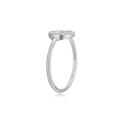 Open Circle Stackable Ring in Rhodium-Plated Sterling Silver | M by Monte Luna