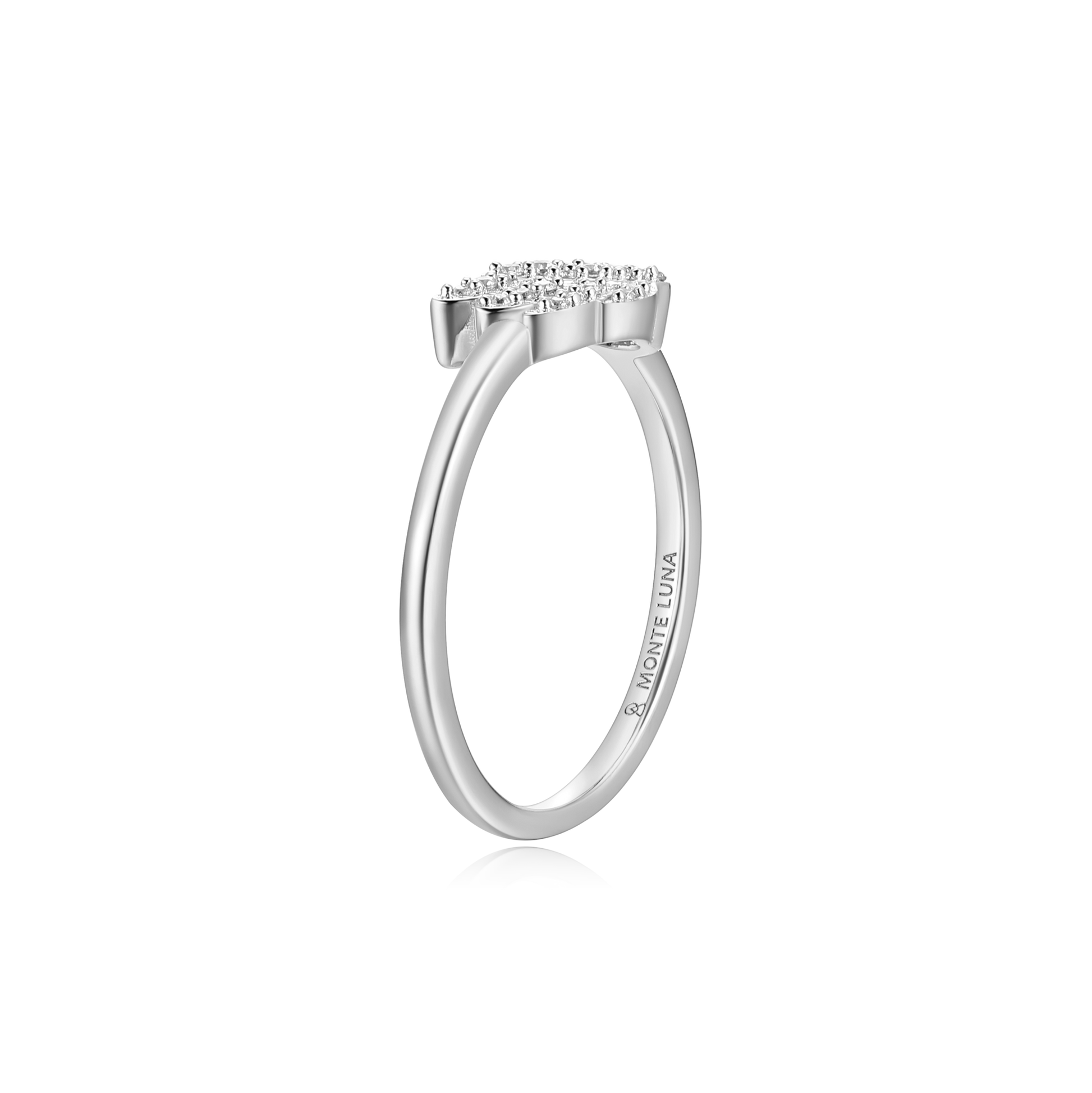 Wing Statement Ring in Rhodium-Plated Sterling Silver | M by Monte Luna