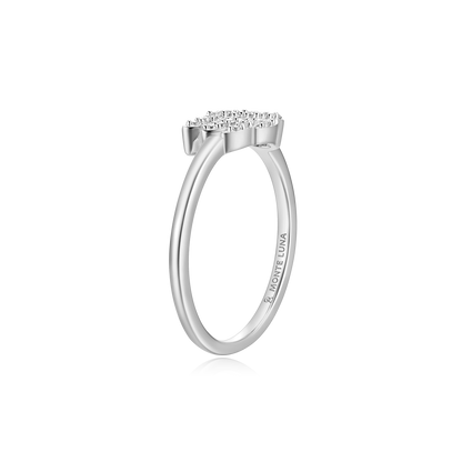 Wing Statement Ring in Rhodium-Plated Sterling Silver | M by Monte Luna