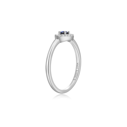 Evil Eye Statement Ring in Rhodium-Plated Sterling Silver | M by Monte Luna