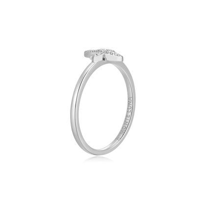 North Star Statement Ring in Rhodium-Plated Sterling Silver | M by Monte Luna