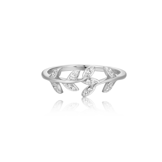 Branch Statement Ring in Rhodium-Plated Sterling Silver | M by Monte Luna