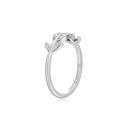 Branch Statement Ring in Rhodium-Plated Sterling Silver | M by Monte Luna