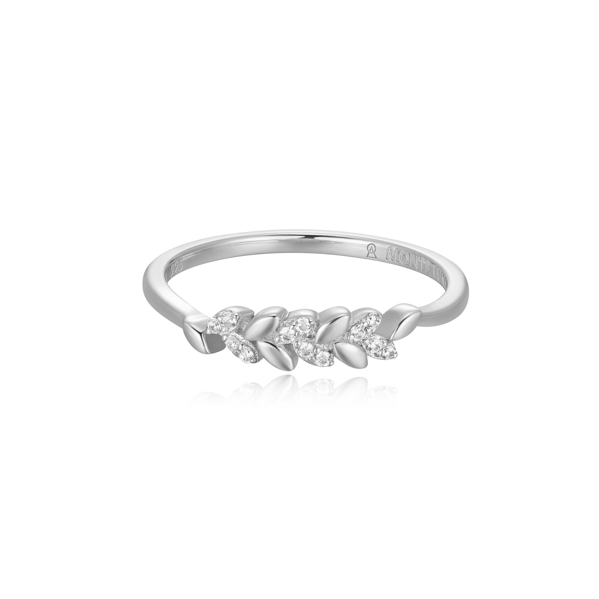 Laurel Statement Ring in Rhodium-Plated Sterling Silver | M by Monte Luna