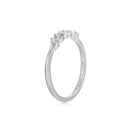 Laurel Statement Ring in Rhodium-Plated Sterling Silver | M by Monte Luna