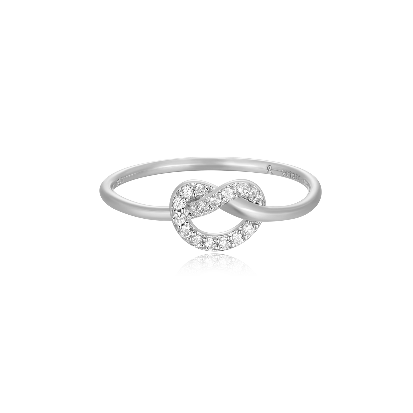 Knot Statement Ring in Rhodium-Plated Sterling Silver | M by Monte Luna
