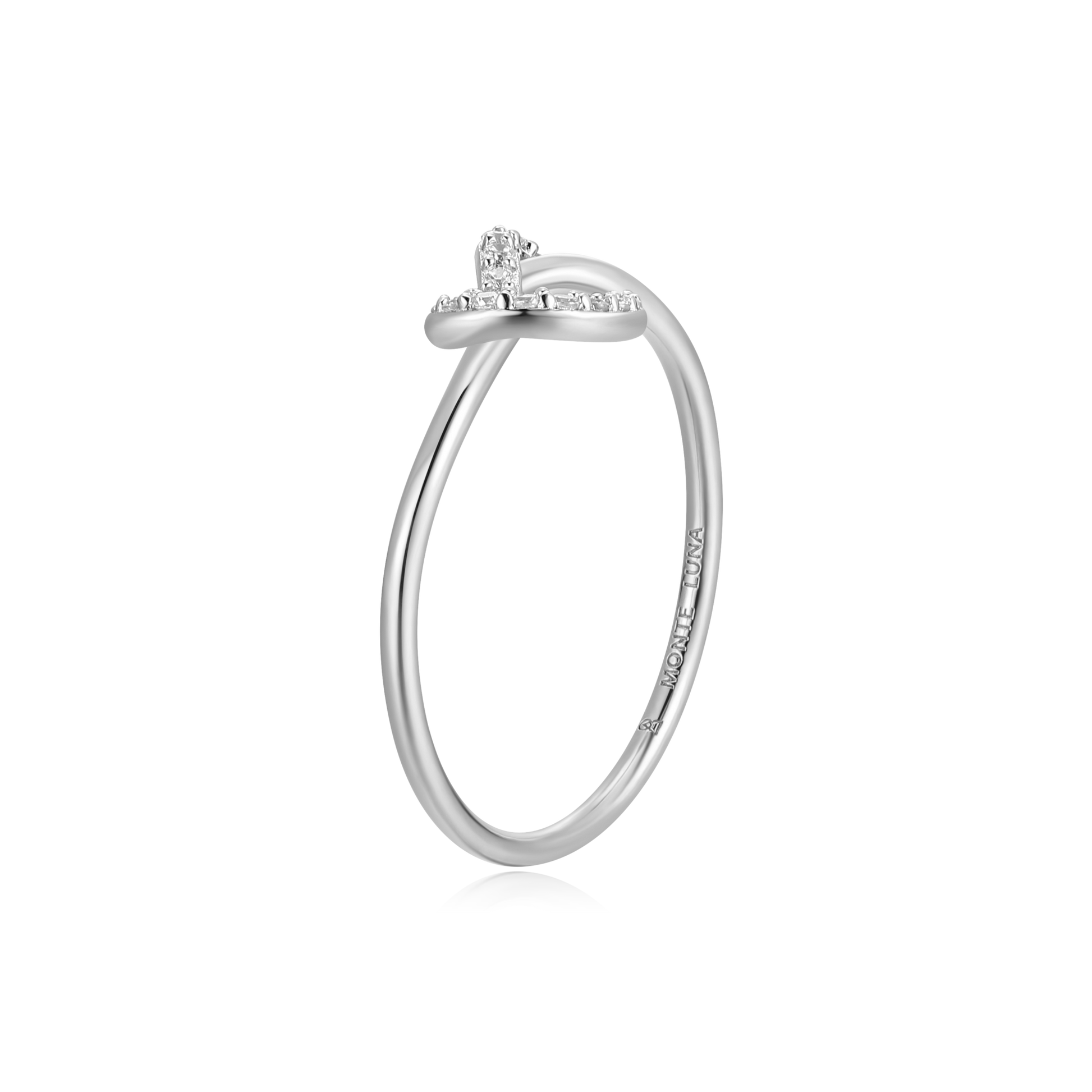 Knot Statement Ring in Rhodium-Plated Sterling Silver | M by Monte Luna