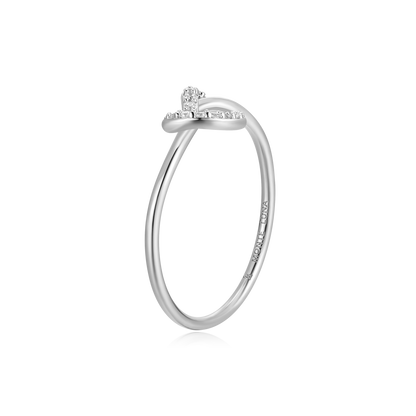 Knot Statement Ring in Rhodium-Plated Sterling Silver | M by Monte Luna