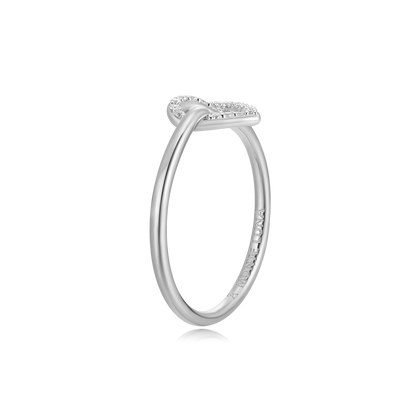 Knotted Heart Statement Ring in Rhodium-Plated Sterling Silver | M by Monte Luna