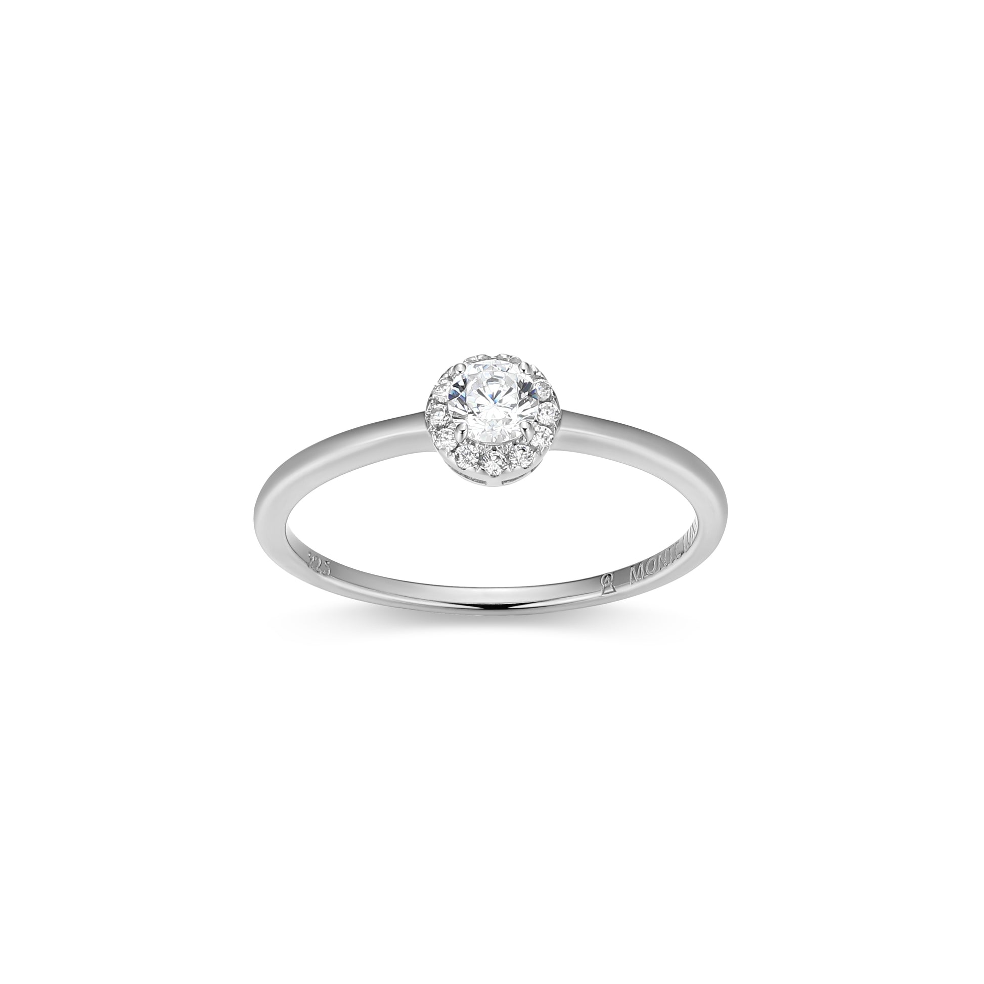 MR0157W6 - Halo Promise Ring | Monte Luna