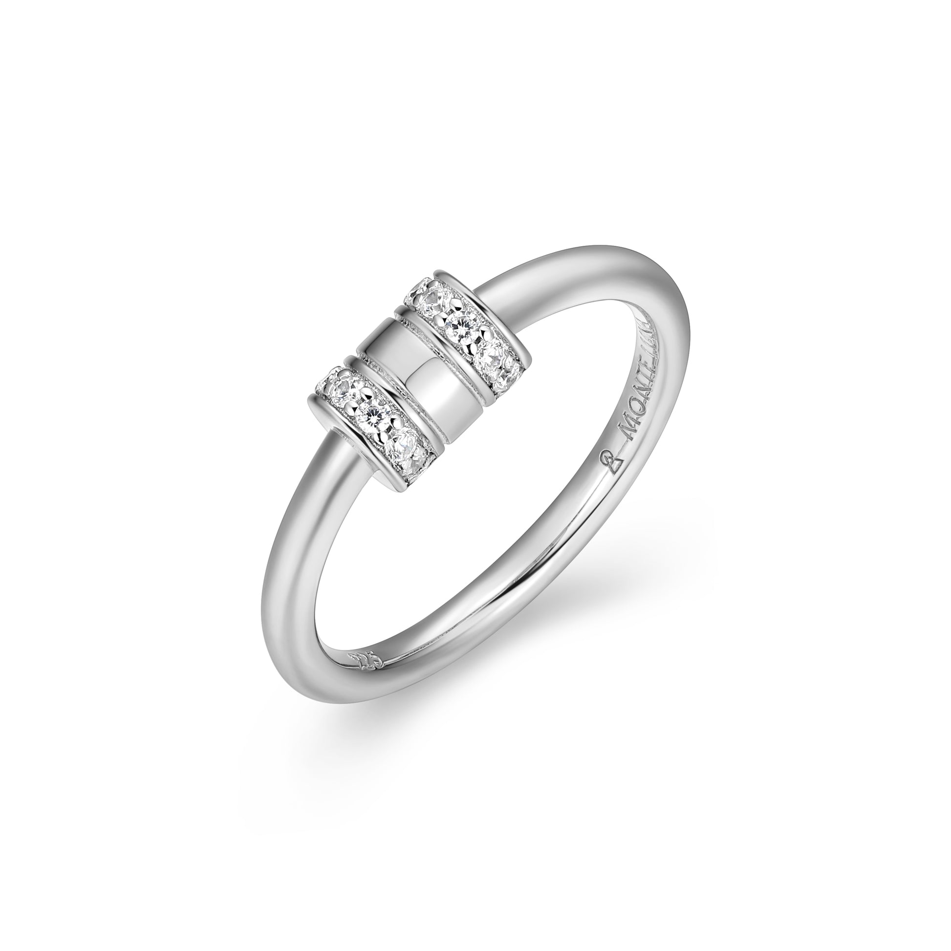 BR0273W - Rondelle Lab-Created Ring | m by monte luna