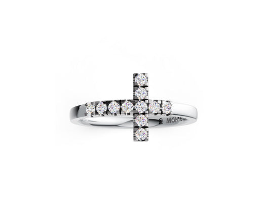 BR0279W5 - Medium Cross Ring | m by monte luna